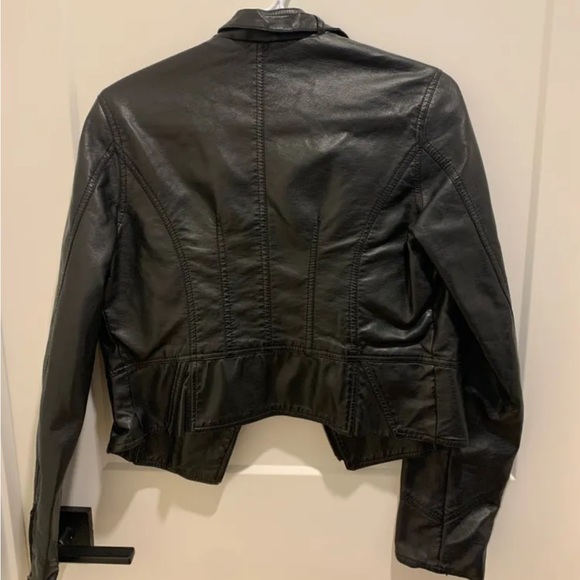 Faux-Leather Jacket, Black, Sz M - Picture 2 of 4